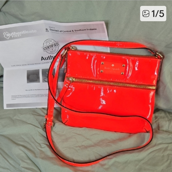 Kate Spade Glossy Orange Crossbody Bag With COA - Picture 6 of 6